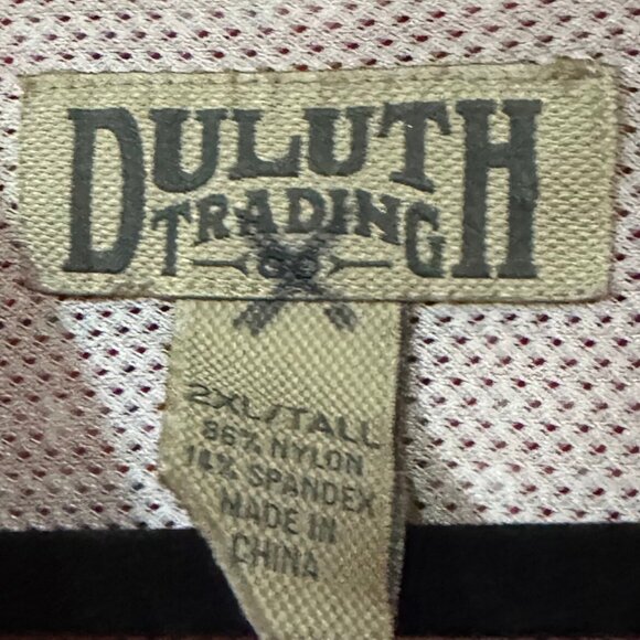 Duluth Trading Red / White Plaid Long Sleeve Button Down | 2XL Tall - Picture 3 of 3